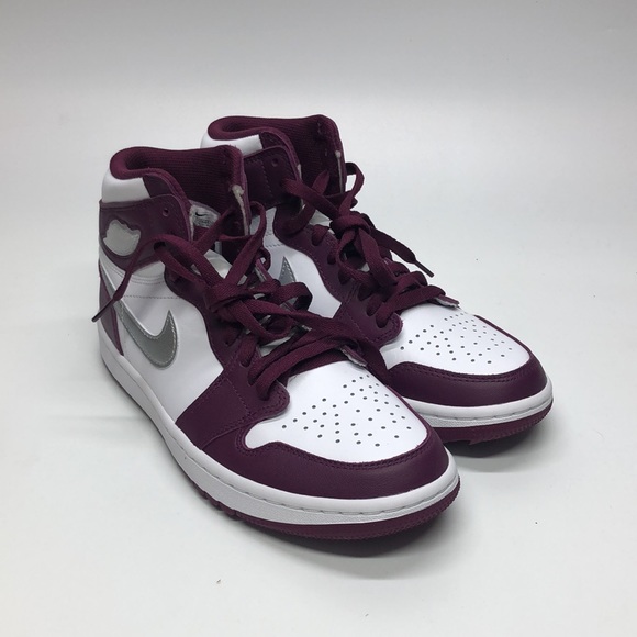 New Nike Air Jordan 1 High G Golf Shoes Bordeaux White DQ0660-103 - Picture 2 of 5